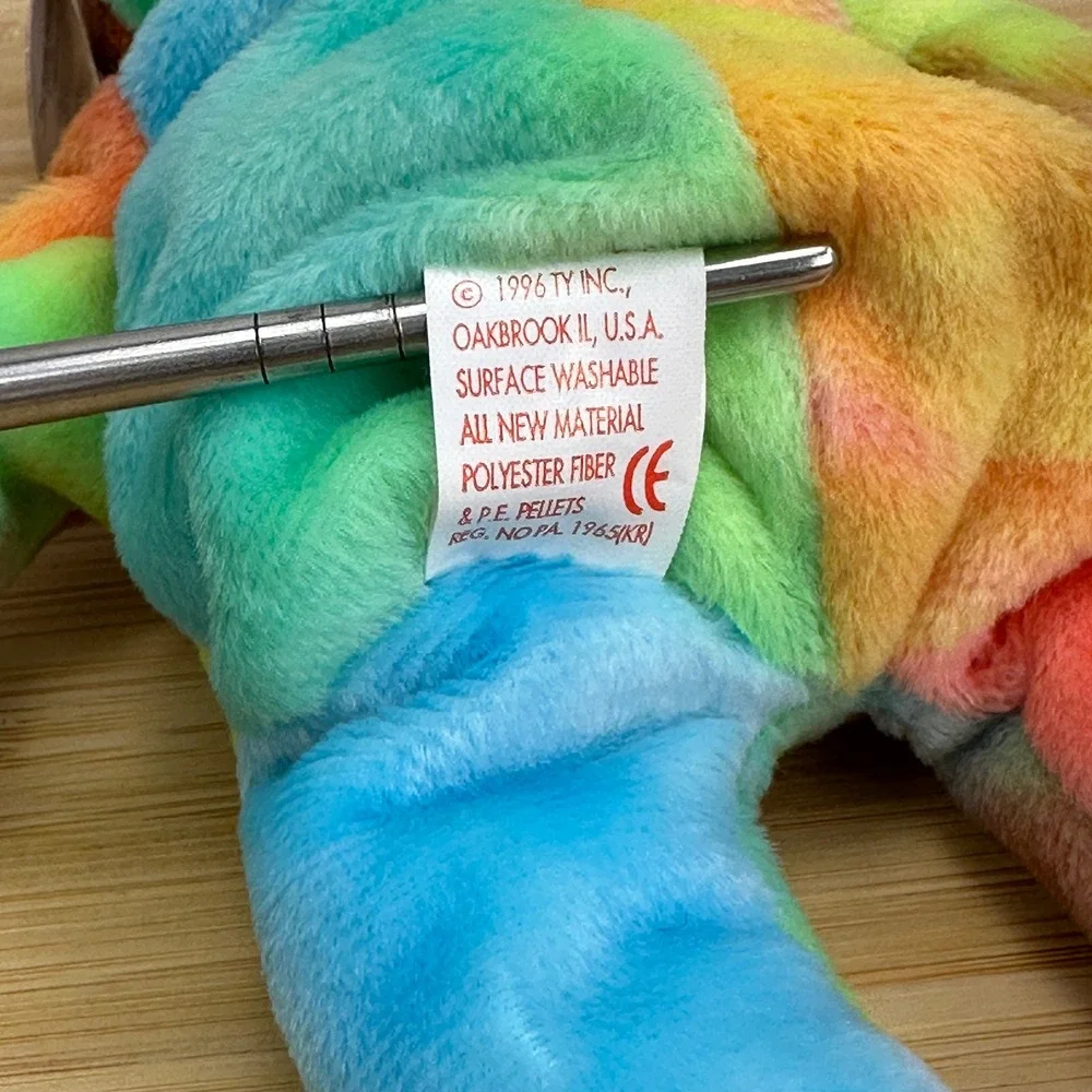 Ty Beanie Babies Peace Bear Vintage Plush Toy‎ Tie Dye Rainbow Beautiful Colors